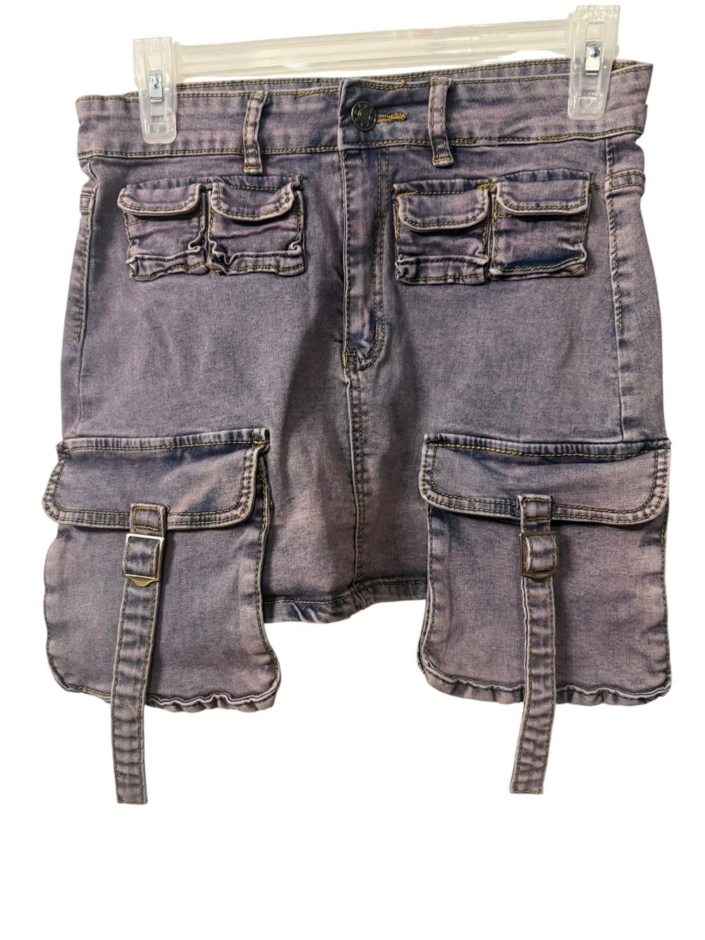 Women’s Fashion Nova Alexa cargo mineral wash mini skirt in purple EUC Size Med